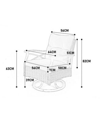 Streamdale 3pc Outdoor Swivel Rocker Set, Table, 2 Chairs, 350lb Cap