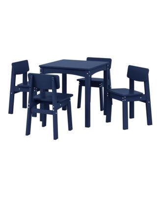 Kids 5-Piece Modern HDPE Dining Table and Chairs Set