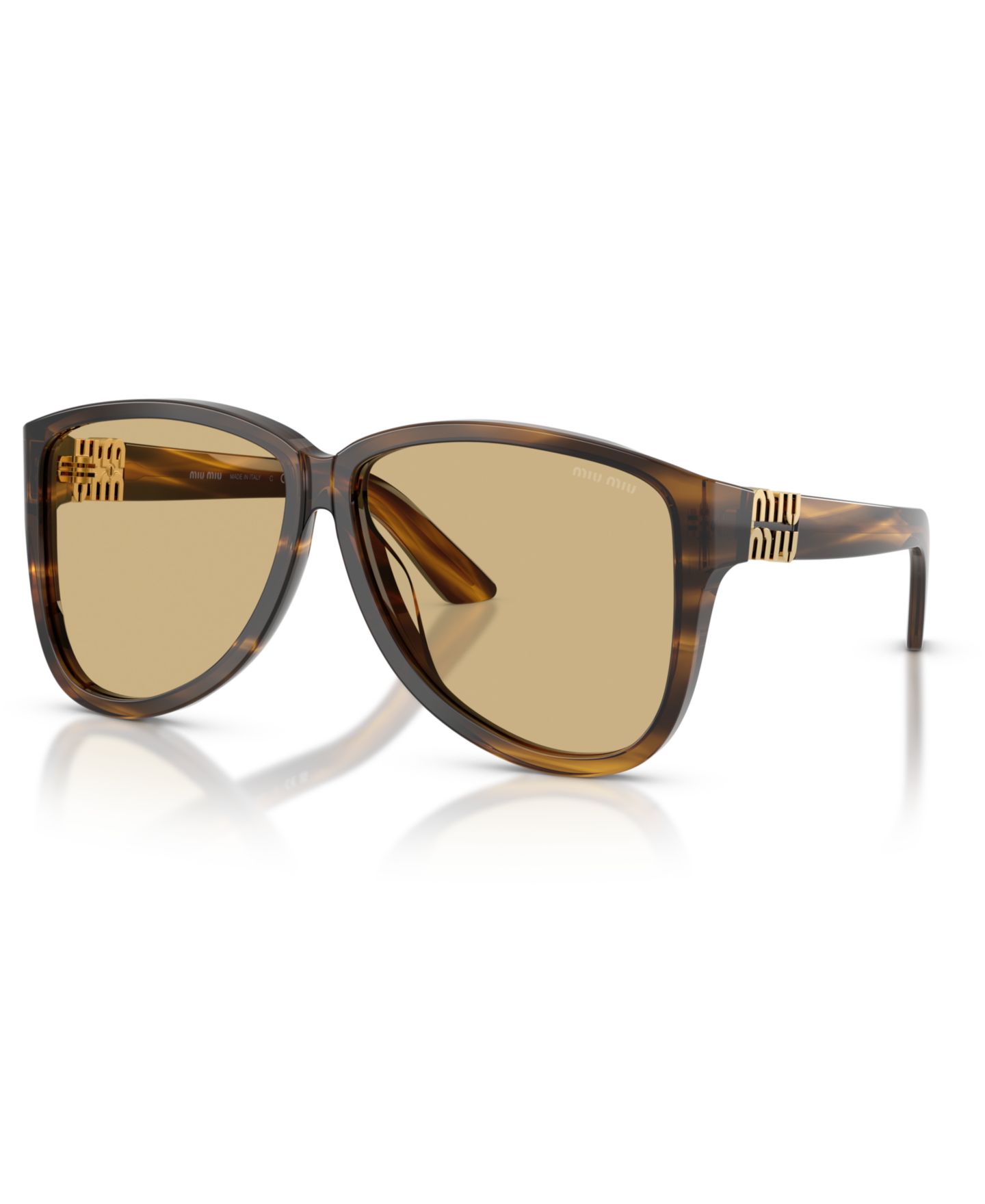 Женские солнцезащитные очки MIU MIU Large Sunglasses, MU A08S, цвет: Чёрный — фото 8