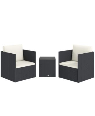 3 Piece Patio Furniture Set, Folding Wicker Bistro Set,