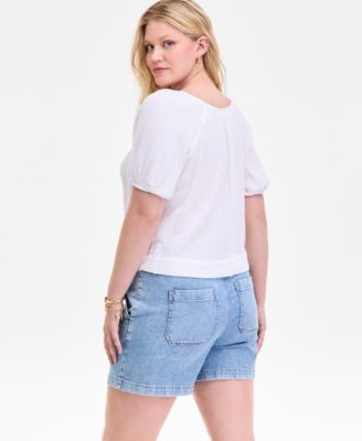 Women's Cotton Gauze Scoop-Neck Top, Exclusively at Macy's