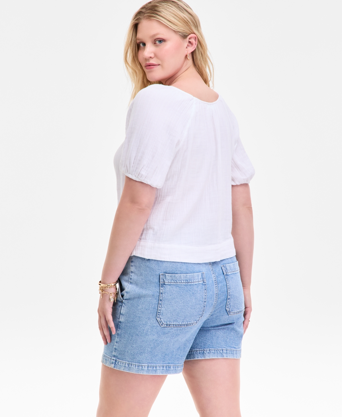 On 34th Women's Cotton Gauze Scoop-neck Top, Exclusively At Macy's