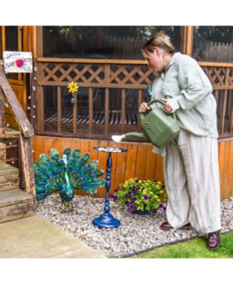 Feathered Friends Iron Pedestal Bird Feeder- 26” H - Blue