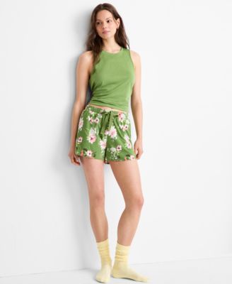 State of Day - Women's Tender Floral Knit Drawstring Shorts