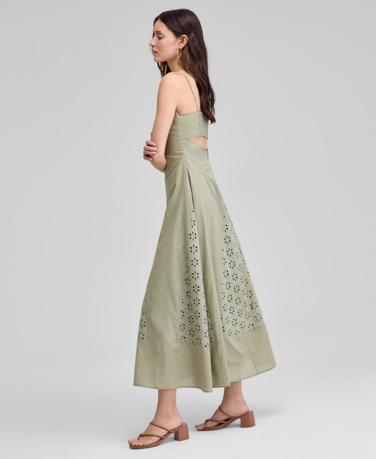 Shop And Now This Women's Eyelet Godet Maxi Dress, Exclusively At Macy's