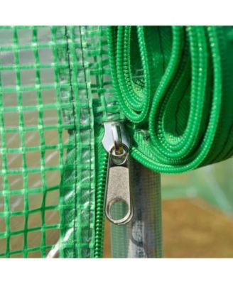 26.2 ft x 9.7 ft Outdoor Walk-in Greenhouse with Green PE Cover and Steel Frame