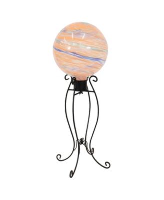 Outdoor Graceful Curved Steel Gazing Globe Stand - 18.25" - Black