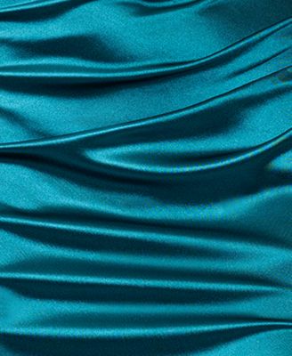 Juniors' Sweetheart Corset Side-Slit Gown