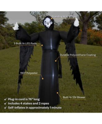 Grisly Grim Reaper Halloween Inflatable - 6.67' H