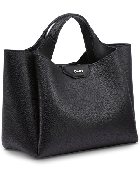 Женская сумка DKNY Willa Mini Magnetic Satchel Handbag, цвет: Чёрный / Серебряный
