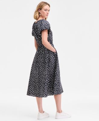 Women's Puff-Sleeve Midi Dress, Exclusively at Macy's