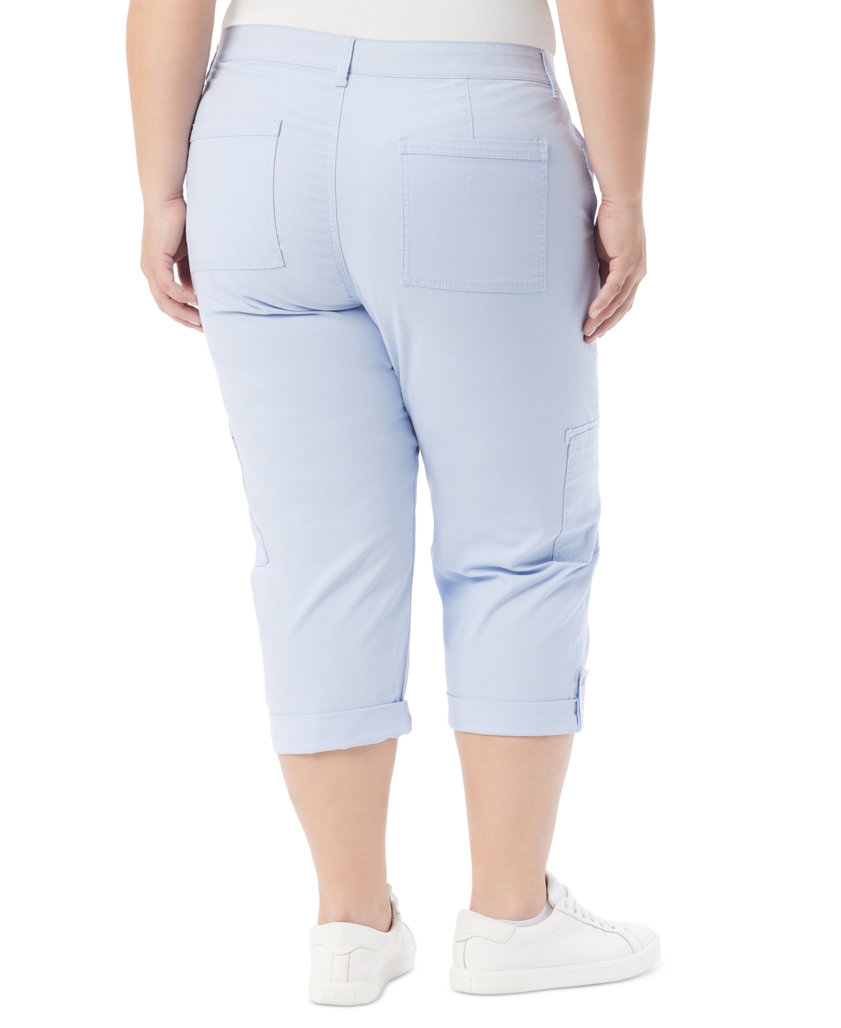 Gloria Vanderbilt Plus Size Cargo Capri Pants In Dreamy Blue