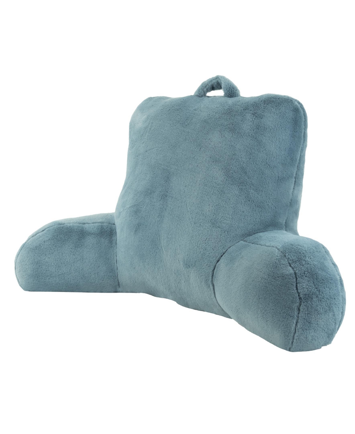 Shop Arlee Home Fashions Sutton Place Faux Rabbit Fur Backrest Pillow 33" X 18" In Canal Blue