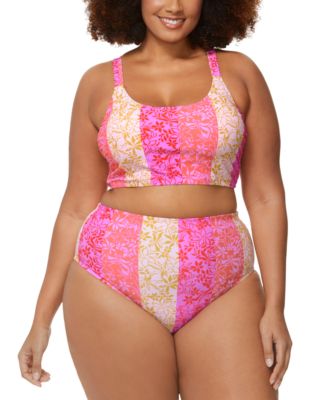 Shop Raisins Curve Trendy Plus Size Aruba Longline Bikini Top Zina Bikini Bottoms