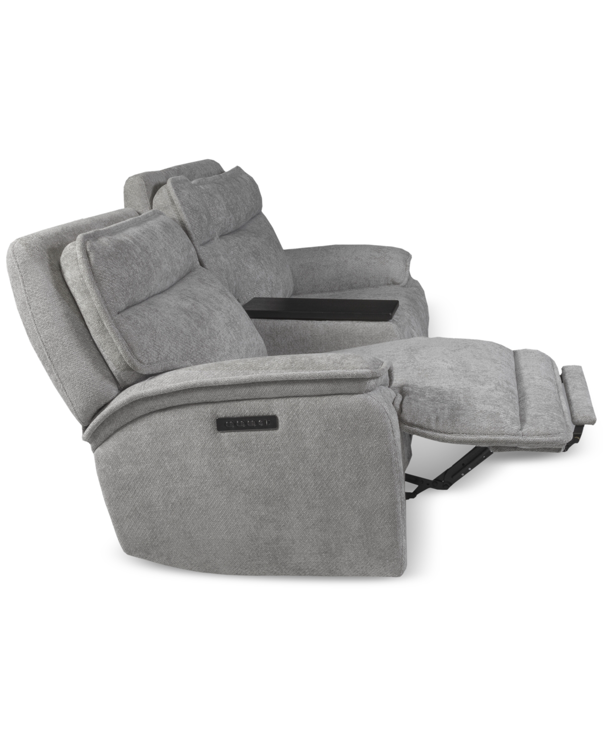 Macy's Ozryn 3-pc. Fabric Sofa With Console And 2 Power Motion Chairs, Exclusively At  In Silver