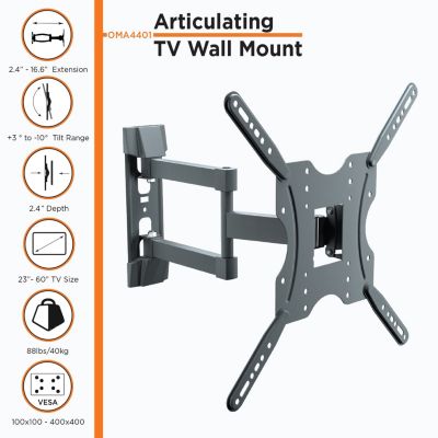 Full Motion TV Wall Mount for TVs 23" - 60" Up to 88 lbs