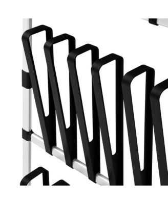 Telescopic Shoe Rack with Rods Aluminum