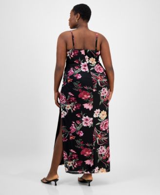 Trendy Plus Size Floral Mesh Maxi Dress