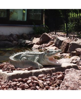 Chloe the Crabby Crocodile Realistic Polystone Garden Statue Decor for Indoor or Outdoor Use - 18"