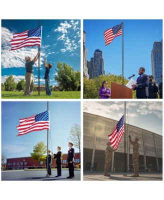 Bravery 25ft 13 Gauge Sectional Flag Pole Kit Aluminum for Outside House Inground Yard Garden Residential