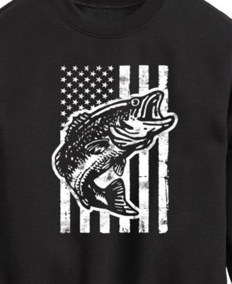 Big Boys Americana Flag Fish Graphic Fleece T-Shirt