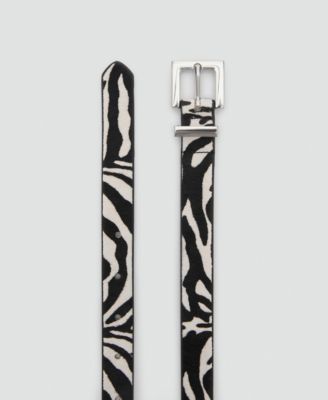 MANGO Women's Zebra-Print Belt