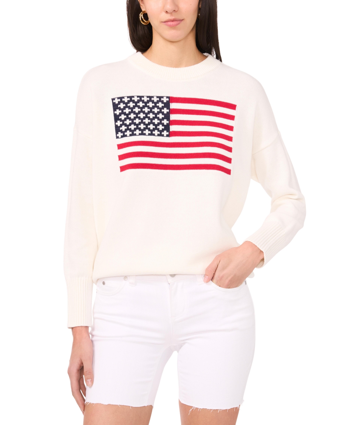 Vince Camuto Women's Cotton Flag-graphic Sweatshirt