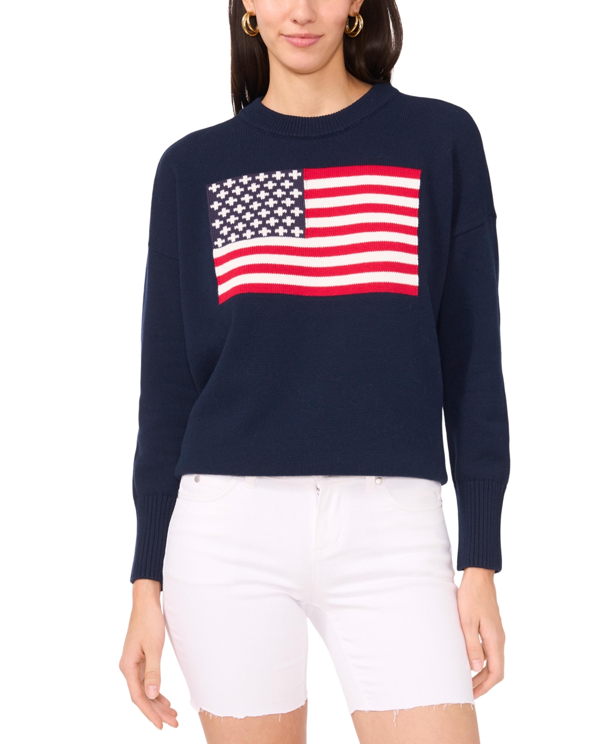 Vince Camuto Women's Cotton Flag-graphic Sweatshirt
