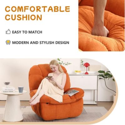 Oversized Swivel Power Recliner Chair, Modern Massage Rocker Recliner Chairs with Heated, USB-C Ports and Side Pocket