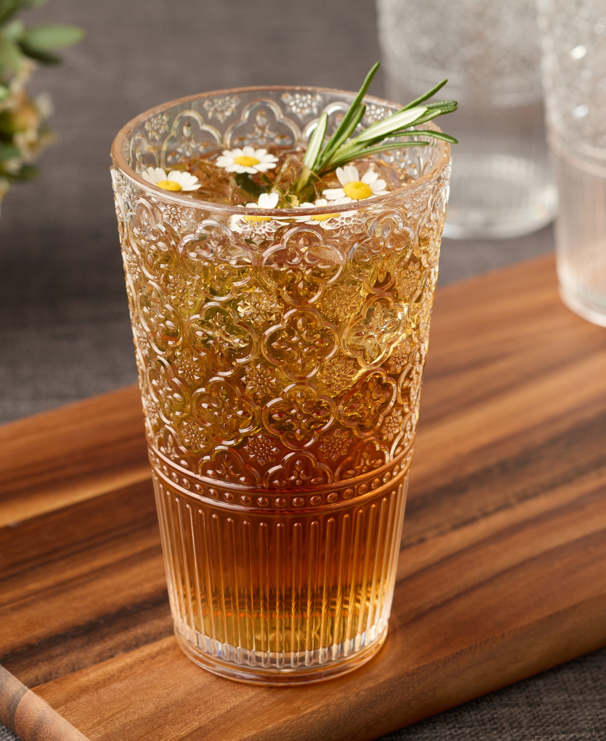 Certified International Set Of 6 Santa Fe 22oz Acrylic Ice Tea Glasses In Clear