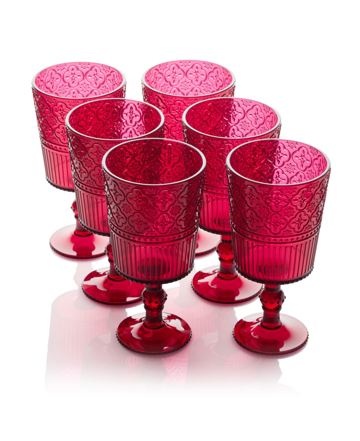 Certified International Set Of 6 Victoria 14oz Acrylic All Purpose Goblets In Ruby