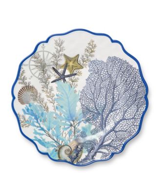 Blue Lagoon Melamine Platters, Set of 2