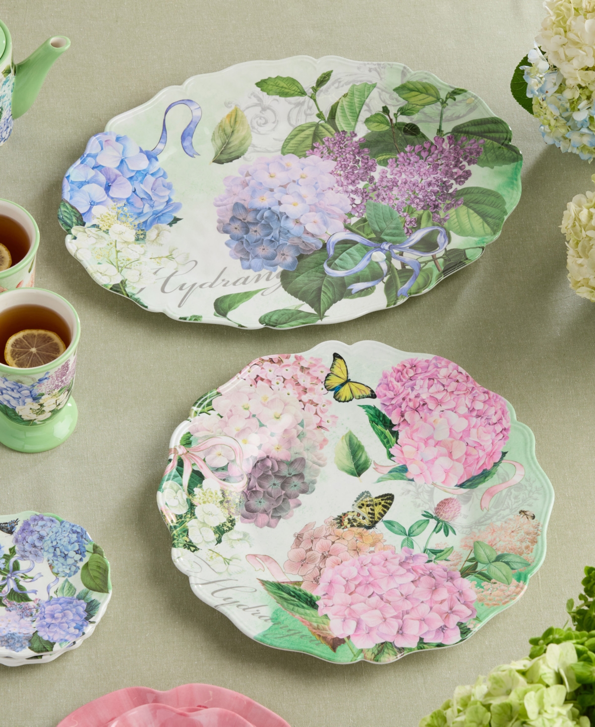 Certified International Garden Path Melamine 2pc Platter Set In No Color