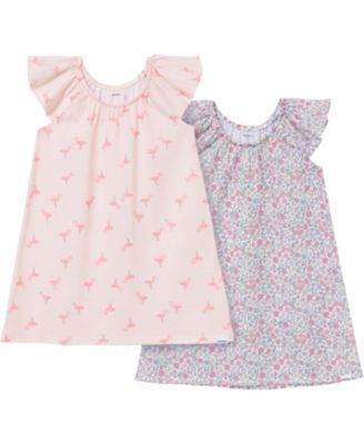 Toddler Girls 2-Pack Short Sleeve Nightgowns, Flamingoes, 5T