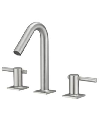 8 in. Widespread Double Handle High-Arc Bathroom Faucet Water-Saving With Drain Kit In Brushed Nickel