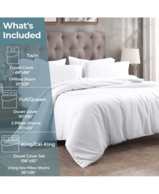 Egyptian Cotton 300 Thread Count Solid Duvet Cover Set, King/California King