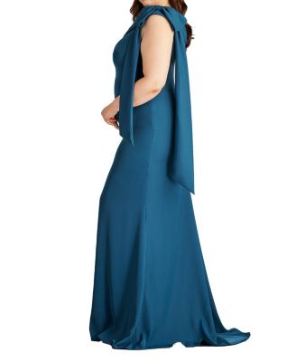 Women's Cassia Bow-Shoulder Crepe Gown