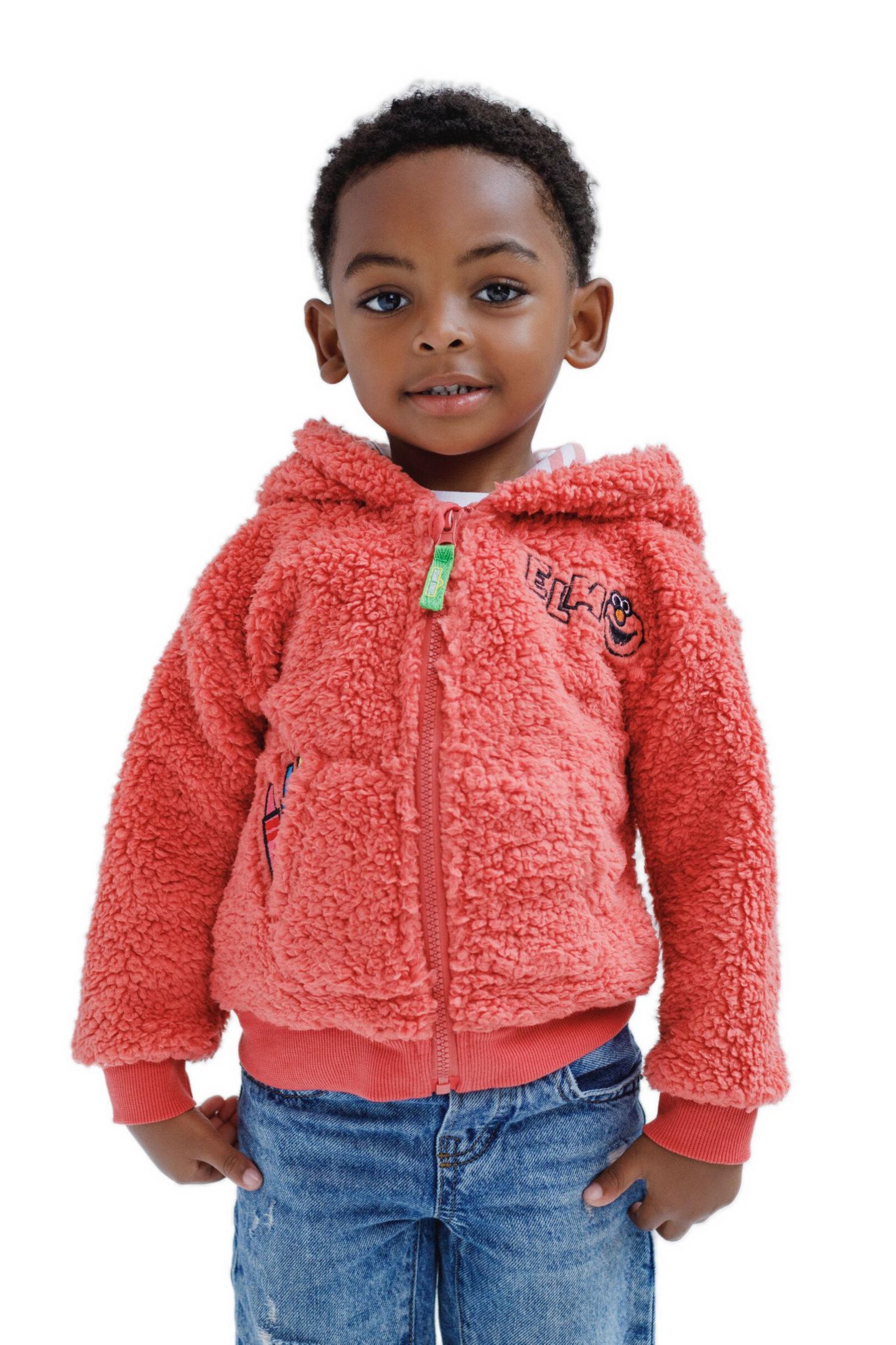 Худи Sesame Street Cosplay Fleece Zip-Up для мальчиков-малышей, цвет: Алый красный — фото 2