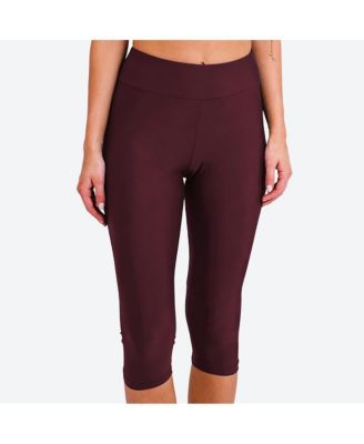 Women's High Waisted Chlorine Resistant Capri Swim Leggings