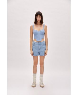 Women's Cotton High Waist Denim Shorts