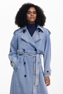 Women's Denim trench coat with belt