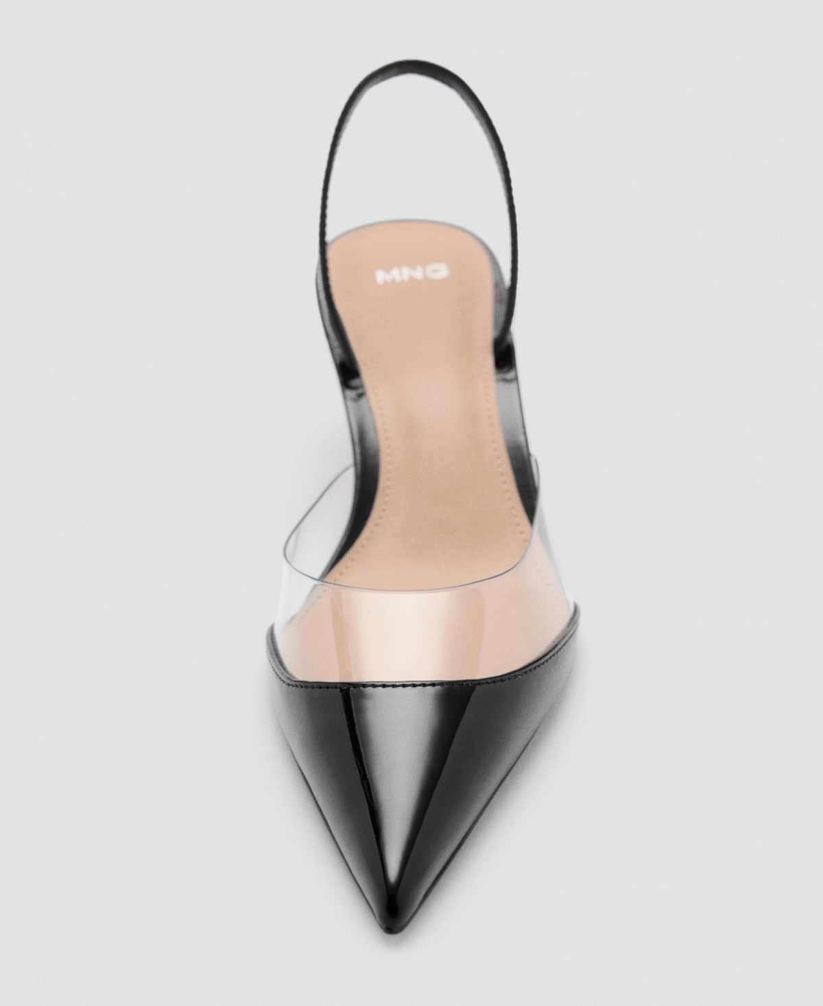 Mango Heeled Shoes With Vinyl Panel Black In Black