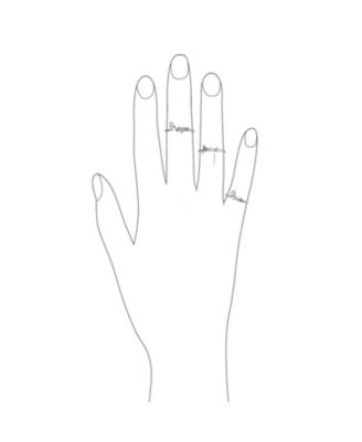 Set of 3 Inspirational Words Peace Love Hope Ring Set Sterling Silver