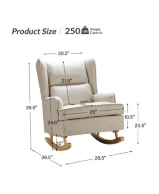 Adrian modern rocking chair with solid wood legs