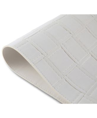 Bostonian Reversible Premium Leather Wipe Clean Placemat 12" x 18" Rectangular Placemats Set of 4