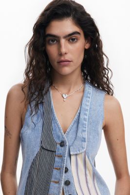 Women's Patchwork denim vest