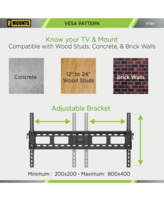 Tilting TV Wall Mount For 50" to 92" TVs Holds Up to 165lbs 