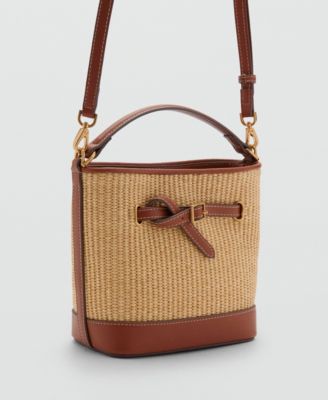 Women's Buckle Detail Canvas Bucket Bag