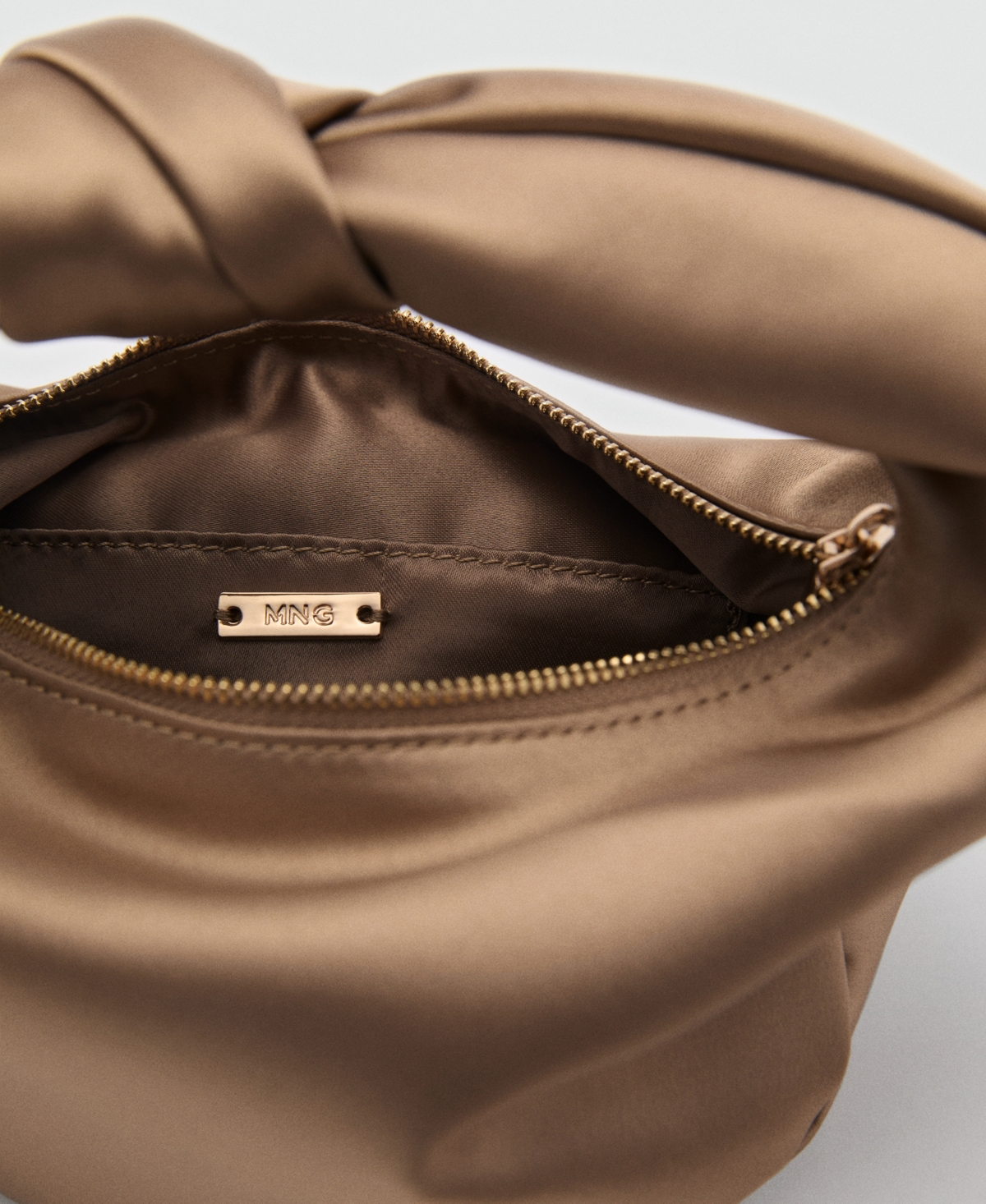 Mango Women's Satin Medium Size Handbag In Beige