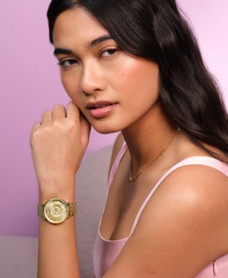 Women's Sunflower Gold Tone Stainless Steel Bracelet Watch, 35mm